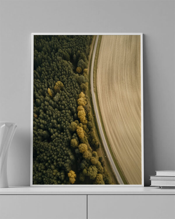 Paisagem verde e campo de trigo