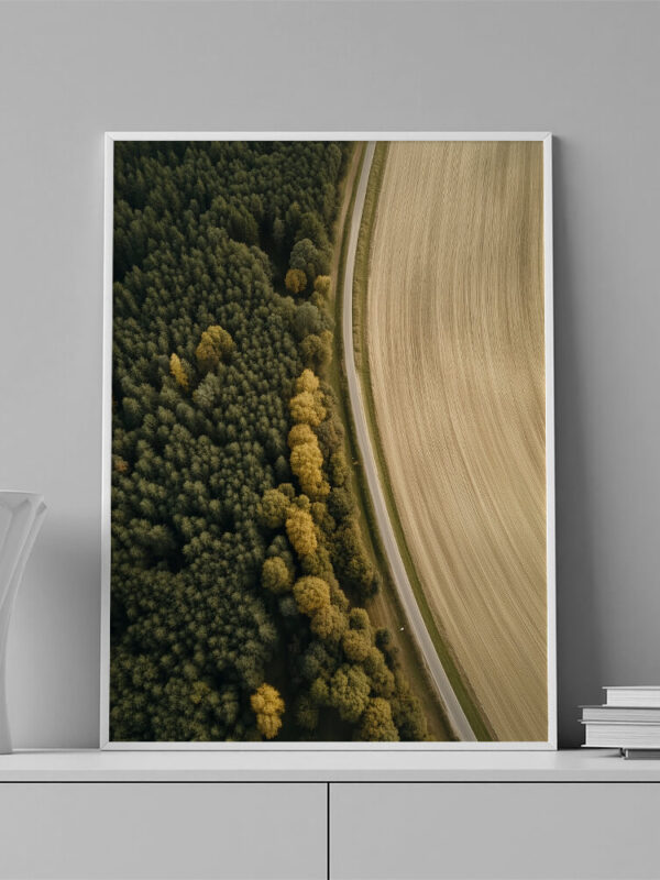 Paisagem verde e campo de trigo