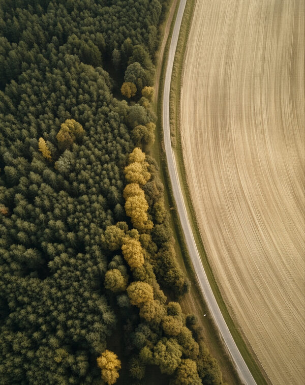 Paisagem verde e campo de trigo